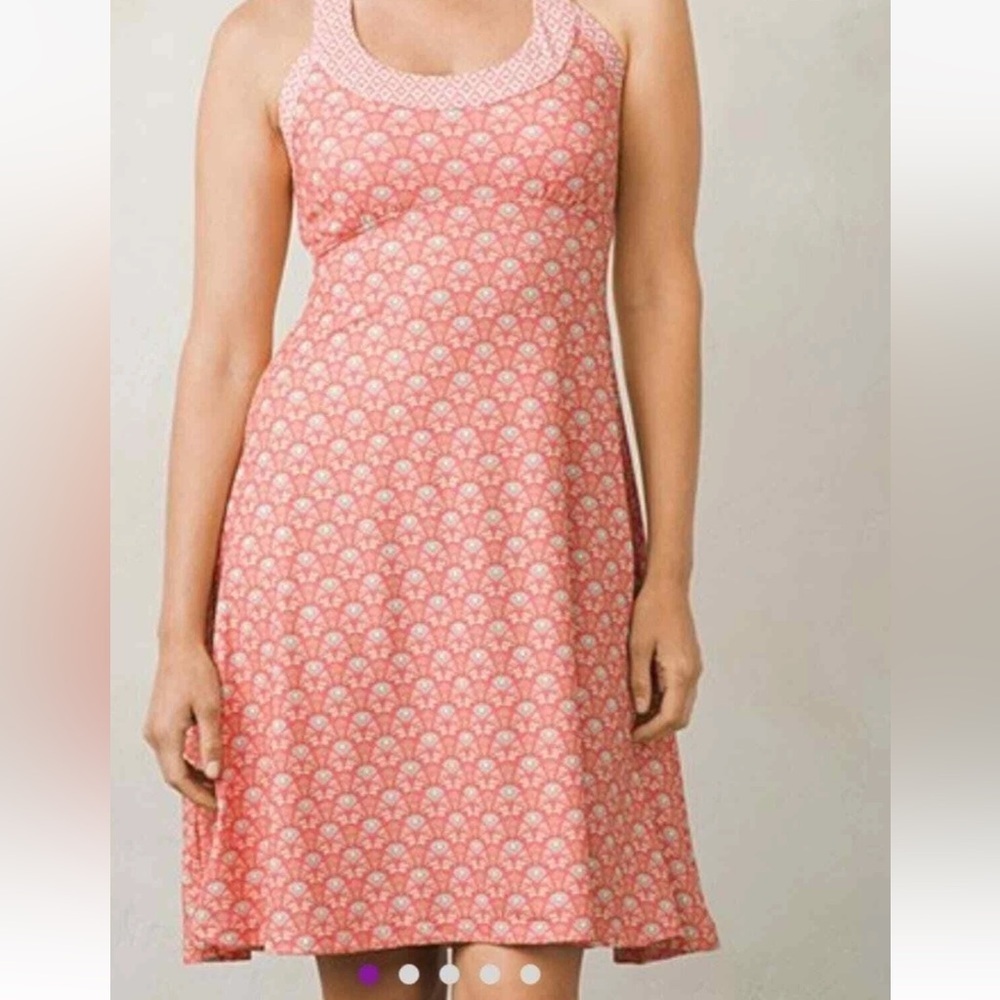 PrAna Summer peach botanica Cali racerback dress woman's size small